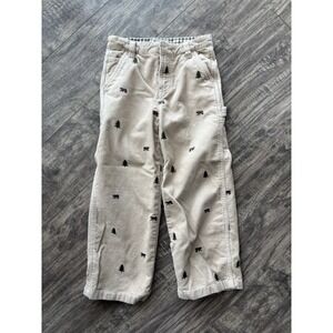 Best & Co Boys Size 5 Corduroy Pants Christmas Tree Bear‎ Embroidered